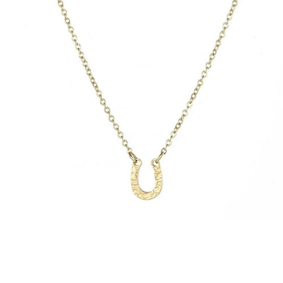 Jennifer – 18K Gold Plated Hammered Horseshoe Minimalist Trendy Necklace