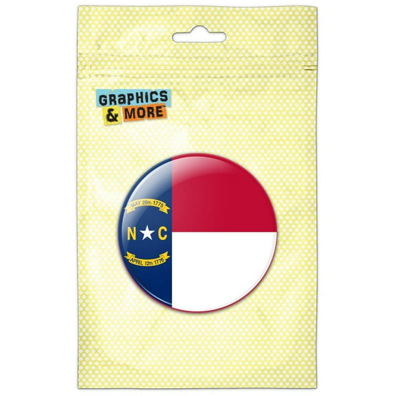 North Carolina State Flag Refrigerator Button Magnet