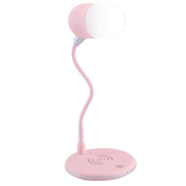 3 In 1 Multifunction Table Lamps Led Desk Lamp Wireless Charging Bluetooth Speaker Foldable Desktop Light Pink Com 3 In 1 Multifunction Table Lamps Led, Pink Desk Light Led