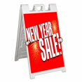 thumbnail image 1 of New Year Sale (24" X 36") Deluxe A-Frame Signicade, Includes 2 Removable Panels & Stand, 1 of 4