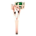 thumbnail image 3 of Three-Stone Engagement Ring for Women - 0.87ct Simulated Emerald in 18K Rose Gold Promise Ring, 3 of 6