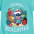 thumbnail image 3 of Lilo & Stitch - Merry Beachmas - Girls Fitted Short Sleeve Tee, 3 of 5