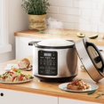 thumbnail image 2 of DUMOS 12-in-1 Electric Pressure Cooker 6 QT Stainless Steel Multi Cooker Electric for Pressure, Rice, Steamer, Yogurt Maker, Slow Cook,Meat Stew, Cake, Porridge, Multigrain, Sliver, 2 of 8