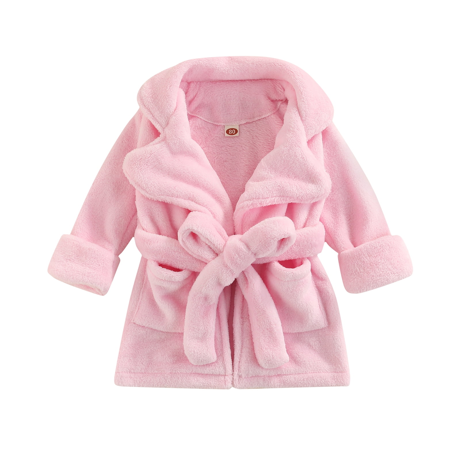 Infant Toddler Baby Girl Flannel Soft Bathrobes Plush Kimono Robe Pjs