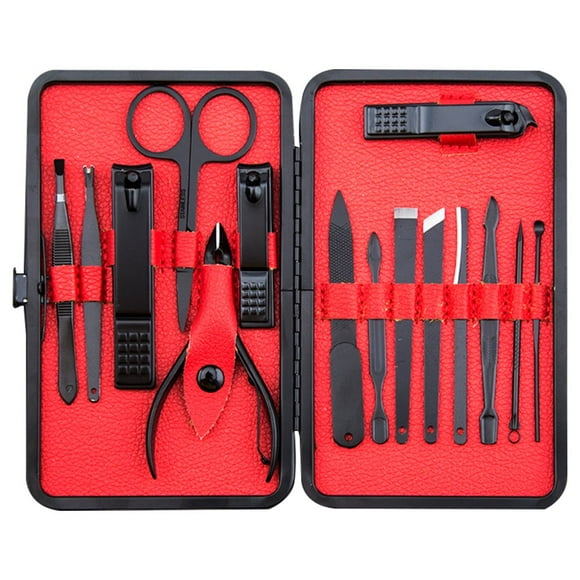 15Pcs Manicure Set Stainless Steel Nail Clippers Kit Portable Nail Care Tools Grooming Kit Professional Nail Clippers Pedicure Set Fingernail and Toenail Clippers for Men Women