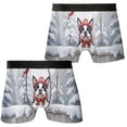 thumbnail image 3 of Playful Boston Terrier Welcomes Winter Snowy Day with Cardinal Bird All Over Print Boxer Briefs Underwear for Men Dad Gentleman Dog Lover Gifts - 120177, 3 of 6