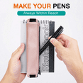 thumbnail image 3 of 2 Pcs PU Leather Small Pencil Pouch, Small Pen Pencil Stationery Pouch Bag Zipper Pencil Pouch for Pens, Pencils, Markers - Pink, 3 of 5
