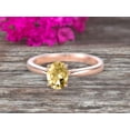 thumbnail image 3 of 1.25 Carat 8x6mm Oval Cut Champagne Diamond Moissanite Solitaire Engagement Ring On 10k Rose Gold Art Deco Shining Startling Ring Anniversary Gift, 3 of 5