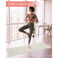 thumbnail image 2 of Sage Green Striped Yoga Towel for Hot Yoga Non Slip, Rustic Green Stripe Modern Art Beige Yoga Mat Towel Absorbent Yoga Sweat Towels Microfiber Hot Yoga Blanket for Bikram Pilates 26"x70", 2 of 7