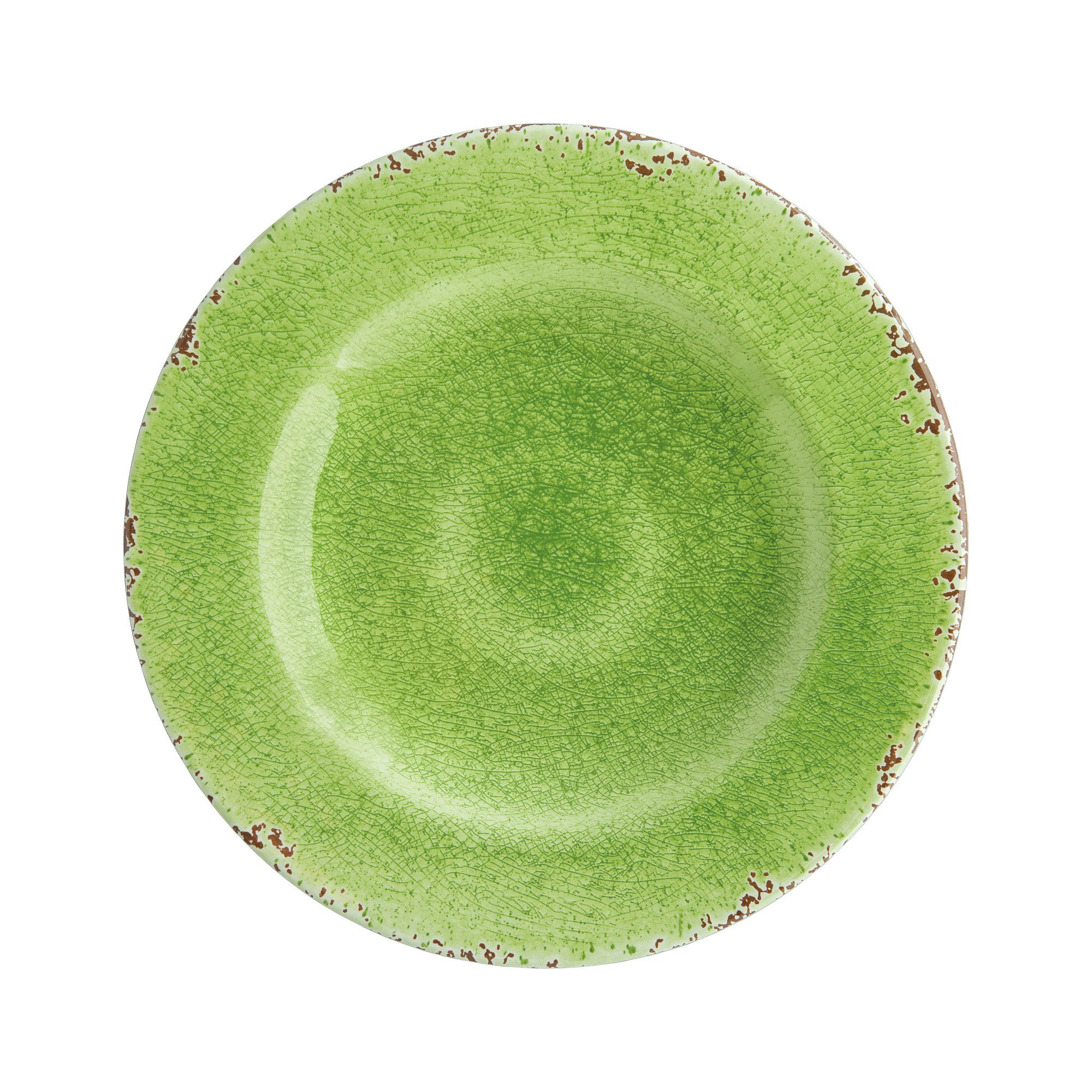 Gourmet Art 12-Piece Crackle Melamine Dinnerware Set, Green, Service for 4.  Includes Dinner Plates, Salad Plates and Bowls. 