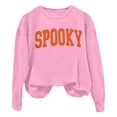 thumbnail image 6 of ibiyuan Womens Sweatshirt Halloween Crewneck Casual Halloween Shirts for Women Spooky Season Ghost Castle Cotton Sweater Pullover Tops Halloweens Gifts for Mom, 6 of 7