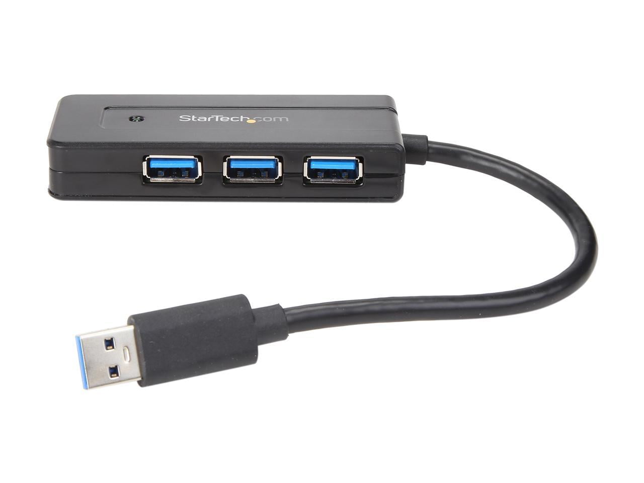 StarTech 4 Port USB 3.0 Hub SuperSpeed 5Gbps w/ Fast Charge Portable USB 3.1 Gen 1 Type-A Laptop/Desktop Hub - USB Bus/Self Powered (ST4300MINI) - Hub - 4 x SuperSpeed USB 3.0