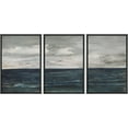 thumbnail image 1 of PixonSign Framed Canvas Print Wall Art Set Storm Cloud Blue Ocean Wave Coastal Seascape Nature Wilderness Illustrations Modern Art Decorative Rustic Relax/Calm Colorful for Bedroom - 16"x24"x3 Black, 1 of 5