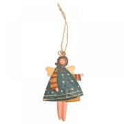 Christmas Metal Angle Tree Ornaments,Small Angel with Burlap Hanging String for Christmas Tree Decorations