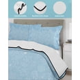 thumbnail image 4 of Blue Leaves Twin Size Down Alternative Comforter, Lightweight Comforter Quilt Bedding Set with Pillow Shams Summer Botanical Pastoral All Seasons Bed Comforter Duvet Insert 68"x86", 4 of 7