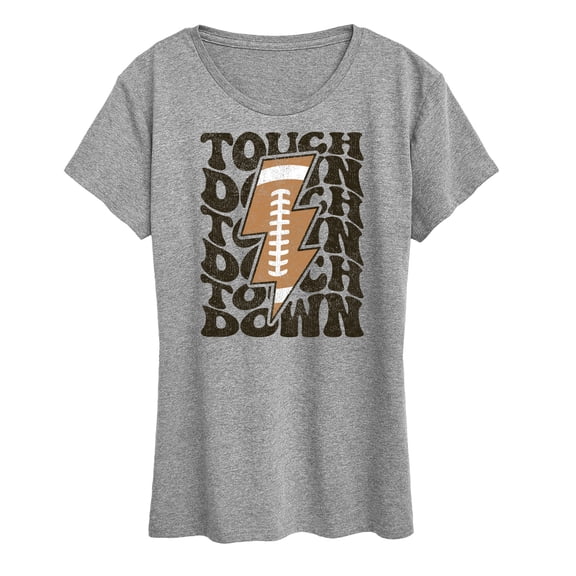Instant Message - Football Lightning Bolt Touchdown - Women's Short Sleeve Graphic T-Shirt
