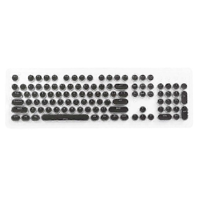 104/87 Keys Retro Round Keycaps Double Shot DIY Typewriter Keycap for Backlit Mechanical Keyboard Circular for Key Cap