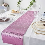 BalsaCircle 12" x 108" Rose Gold Glitter Floral Design Paper Disposable ...