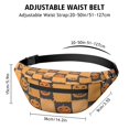 thumbnail image 3 of Fanny Pack Checkered Pumpkin Halloween Pattern Waist Pack Bag,Running Cross Bag,Waterproof Large Fanny Packs for Women Men for Travel Running Hiking Cycling, 3 of 6