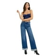 thumbnail image 4 of Risen Jeans - Tummy Control High Rise Cuffed Wide Jeans (31" Cuffed Inseam) - PW21046, 4 of 10