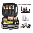 thumbnail image 2 of FORMRS Travel Makeup Bag Large Capacity Train Case Cosmetic Organizer with Adjustable Dividers, Floral Seaside, 2 of 8