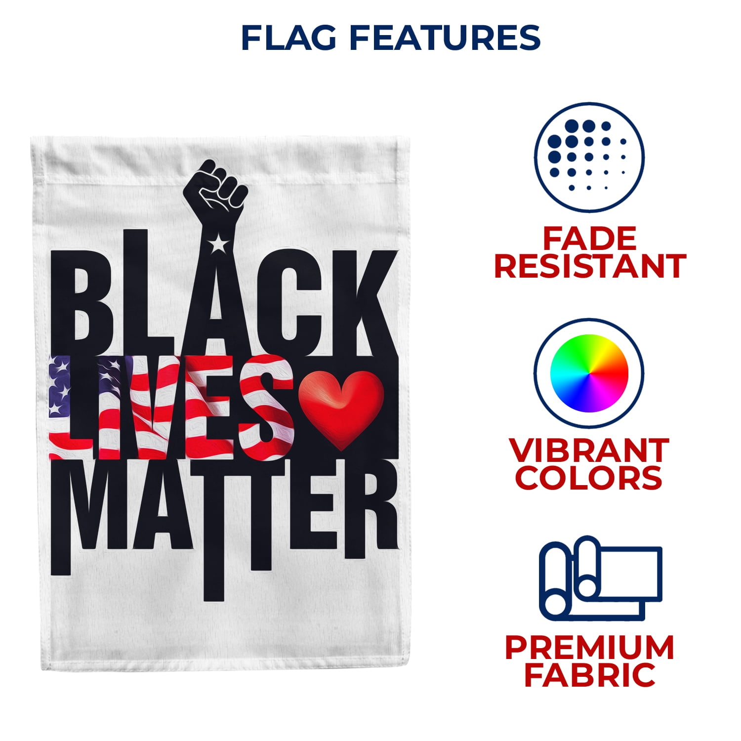 America Forever Black Lives Matter House Flag - Together We Rise, Clenched Fist, Stop The Violence BLM Flag, Outdoor Yard Decorative Large Flag - 28 X 40 inch, Made in USA