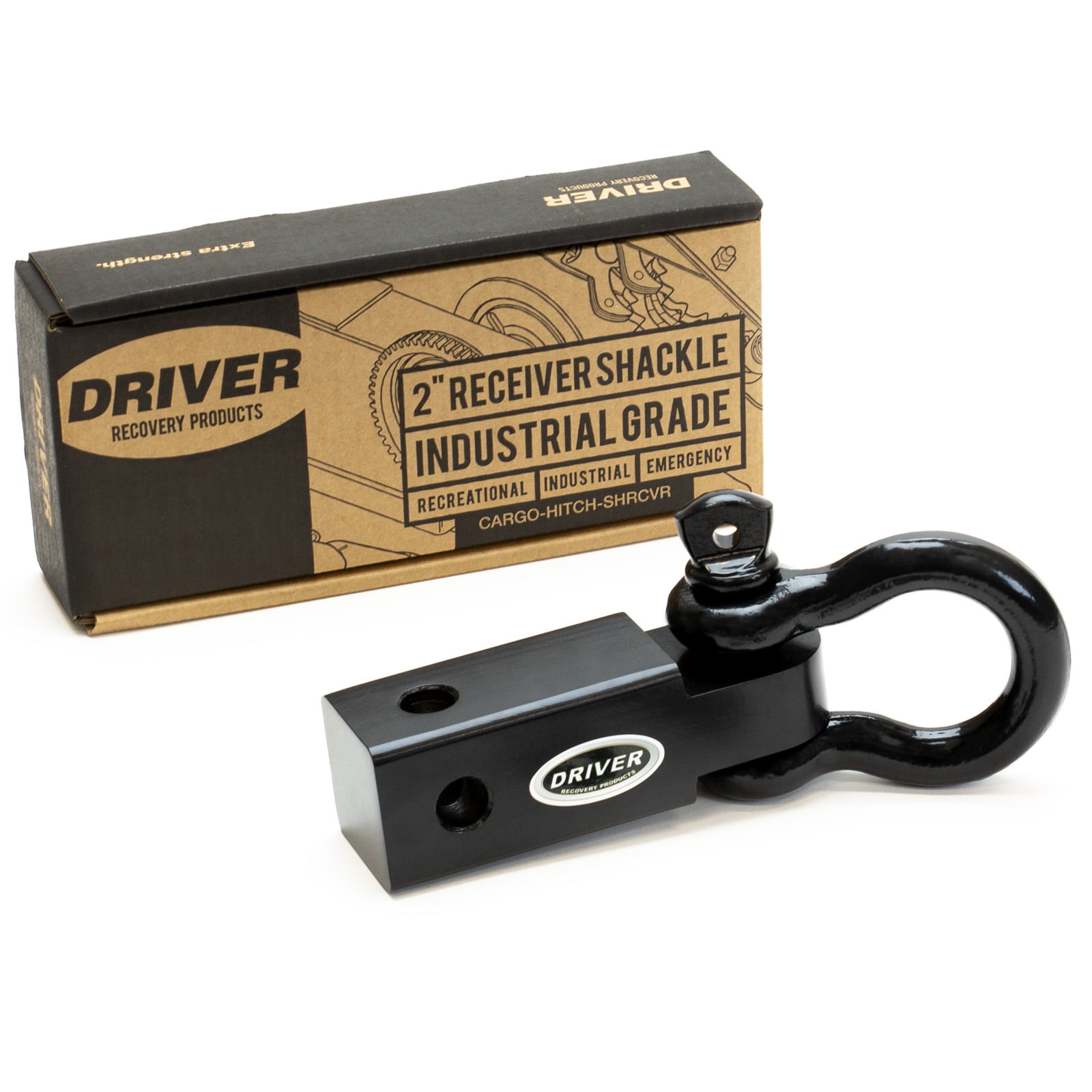 Solid Shank D-Ring Receiver Hitch 5,000LB Towing Capacity Heady Duty Shackle 