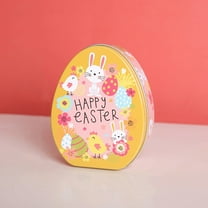 Yyuenw Easter Cookie Tin Easter Rabbit Tinplate Box Candy Box Tin Box Empty Tin Box Tinplate Biscuit Case for Jewelry Chocolate Snacks Easter Party Favors