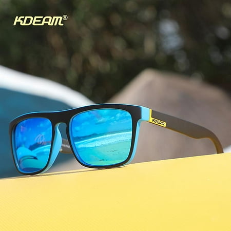 Saich 2021 New Kdeam Mirror Polarized Sunglasses Men Ultralight Glasses Frame Square Sport Sun Glasses Male Uv Travel Goggles Ce X8