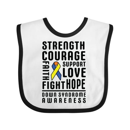 

Inktastic Down Syndrome Awareness Strenth Courage Support Gift Baby Boy or Baby Girl Bib