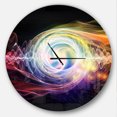 thumbnail image 1 of Designart 'Bright Wave Particle in Air on Black ' Modern wall clock, 1 of 6