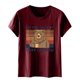 thumbnail image 4 of Moda Mujer Impresión O-cuello Camiseta Manga corta Casual Tee Tops Blusa Fridja gope580, 4 of 5