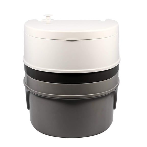 Camco Portable Travel Toilet, 5.3 Gallon Detachable Holding Tank, Larger Seat (41545)