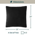 thumbnail image 6 of PAVILIA Black Throw Pillow Covers 20x20 Set of 2, Decorative Pillow Cases for Bed Sofa Couch, Boho Aesthetic Accent Decor Cushion for Bedroom Living Room, Velvet Square Euro Sham Covers, Solid Black, 6 of 7
