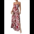 thumbnail image 2 of Mono de Pierna con Tirantes Pequeños y Estampado Retorcido Elegante para Mujer, y Verano 2025 Rojo S, 2 of 10