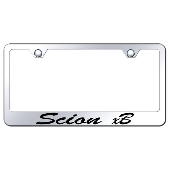 Toyota Scion xB Laser Etched Script Stainless Steel License Plate Frame (Chrome)