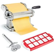Uno Casa Pasta Maker, Noodle Roller and Cutter, Comes with Ravioli Mold and Pasta Cutting Wheel