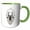Green/White, variant on 3drose, 3d Papercut Design of a Dachshund, 11oz Two-tone Green Mug