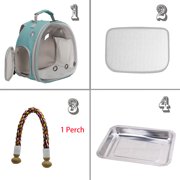 Halinfer Bird Travel Carrier Backpack with Stainless Steel Tray and Perch, Green