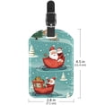 thumbnail image 6 of Square 2Pack PU Leather Santa Claus Riding Sleigh Cruise Luggage Tag with Privacy Cover and Name ID Tag for Travel Handbags Backpacks Luggage Tags, 6 of 6