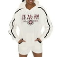 thumbnail image 2 of Women's Gameday Couture Cream Texas A&M Aggies Down, Set, Go Pullover Hoodie and Shorts Set, 2 of 6