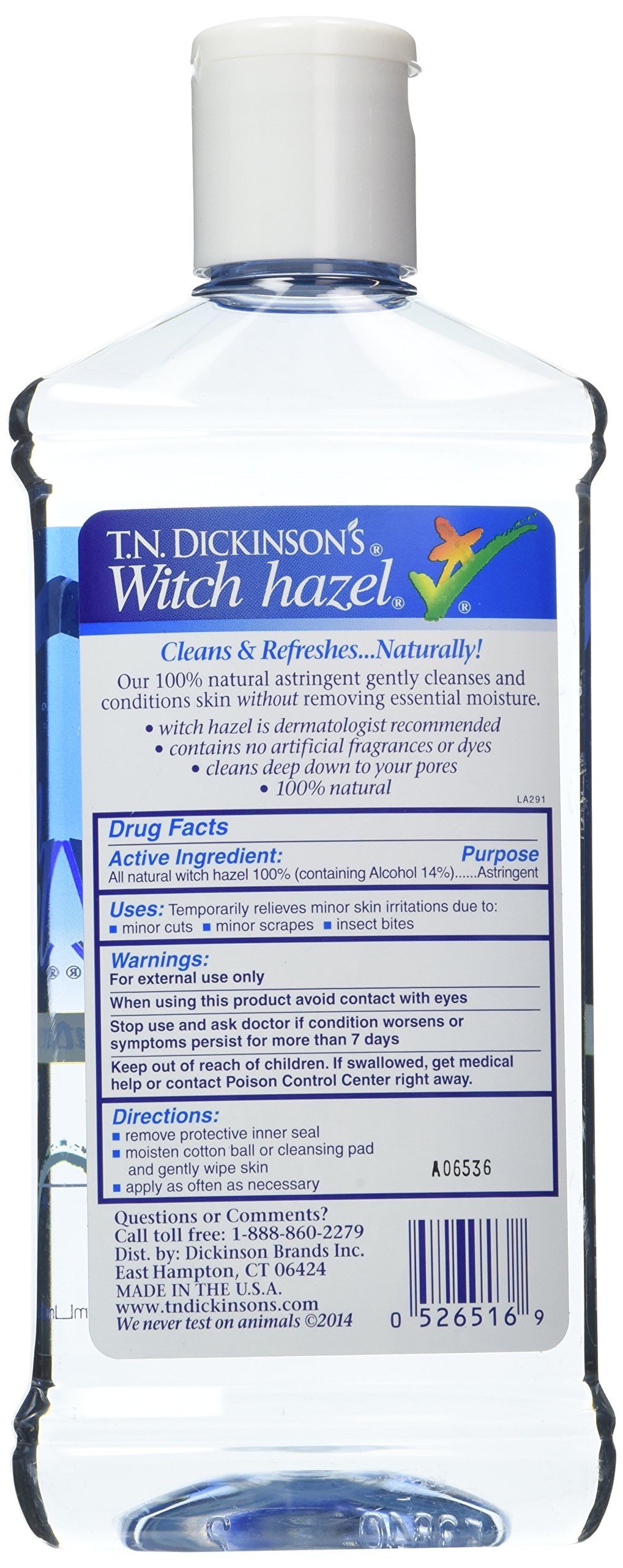 T.N. Dickinson's Astringent, 100% Natural, Witch Hazel 16 fl oz (473 ml) (2 Pack)