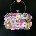 thumbnail image 4 of Fashion Evening Bags Handmade Flower Beaded Bags Banquet Wedding Party Bags,Purple, 4 of 10