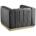 thumbnail image 3 of Pemberly Row Modern / Contemporary Upholstered Gray Finish Velvet Chair, 3 of 6