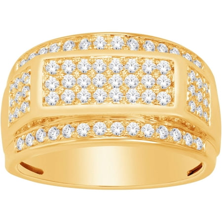1 Carat T.W. Round Diamond 10kt Yellow Gold Men's Ring