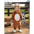 thumbnail image 4 of RUINIXCW Toddler Baby Lion/Horse Cosplsy Zip Front Plush Long Sleeve Hooded Jumpsuit, 4 of 8