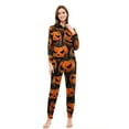 thumbnail image 2 of AGWOLF Family Halloween Pajamas Matching Sets,Cute Pumpkin Print PJs,Outfits Funny Mummy Cosplay Costume, Vacation Hooded Onesie Jammies Loungewear for Women/Men Mom L, 2 of 5