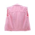 thumbnail image 2 of Women‘s Plus Size Crop Distressed Ripped Jean Vests Classic Sleeveless Jean Vest Jackets With Pockets, 2 of 5