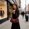 thumbnail image 5 of Crossbody Bag for Women, Retro Shoulder Handbag with Adjustable Buckle Strap, Lightweight Pleated Underarm Purse, for Daily Commute and Casual Outings, 5 of 6