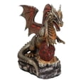 thumbnail image 5 of Fantasy Bronzite Fire Dragon Guarding LED Scaled Egg Decorative Figurine, 5 of 9